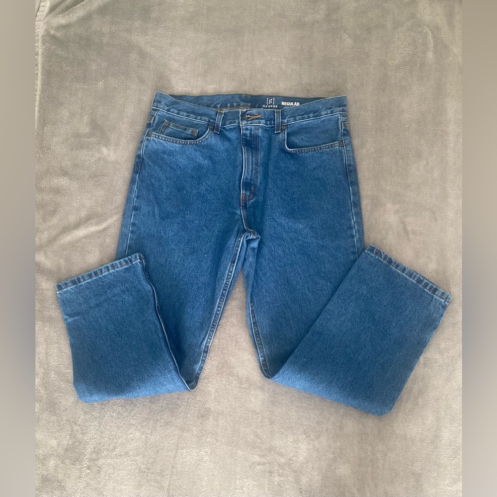 George Regular Fit Jeans Men’s 34x29 Blue Denim